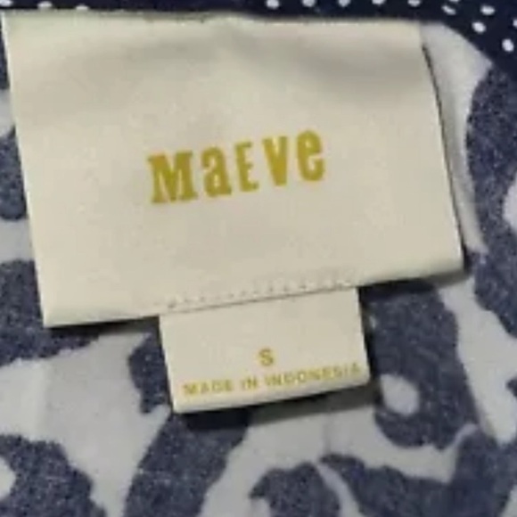 MAUVE Alexa smocked button down, Anthropologie, blue & white size Small - Picture 6 of 7